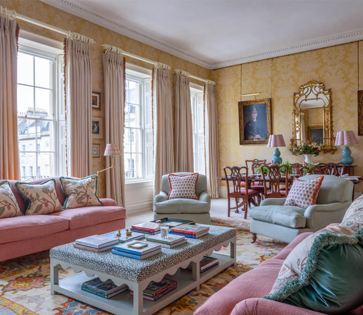 A Georgian townhouse in Bath furnished throughout with bespoke soft furnishings